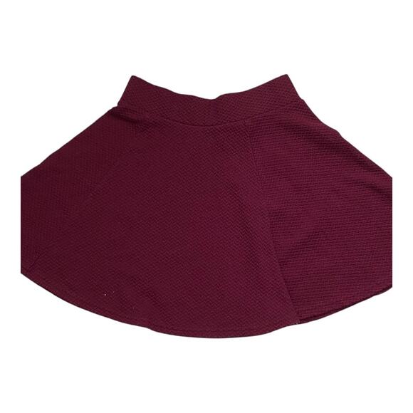 H&M size small/4 mini Blush pink Suede wrap button up & burgundy Skater skirt - Picture 4 of 11